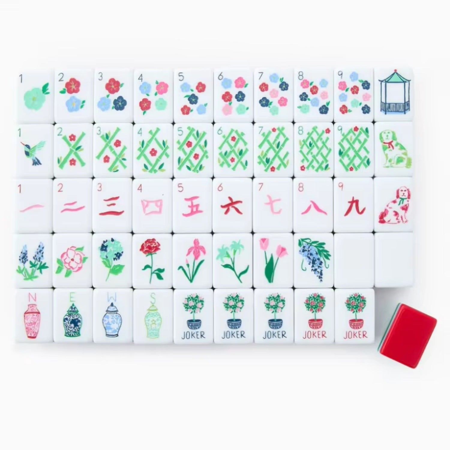 Premium Red Acrylic American Mahjong Set, 166 Tiles with Soft Storage Bag - Hand-Crafted Crystal Style Tiles for Home Use & Gifting