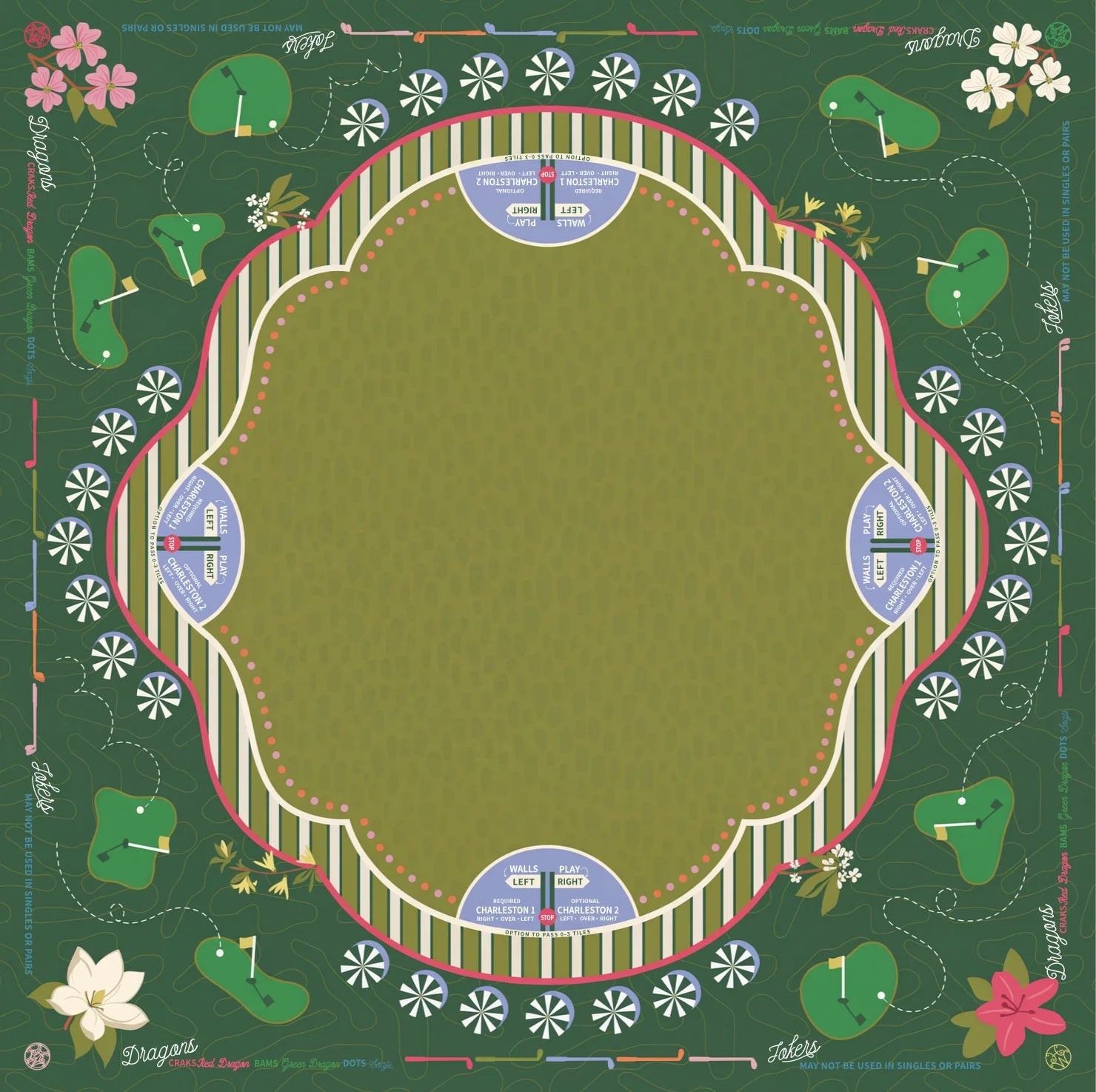 800*800mm Hand-Painted Modern Non-Slip Noise Reduction Polyester Mahjong Mat