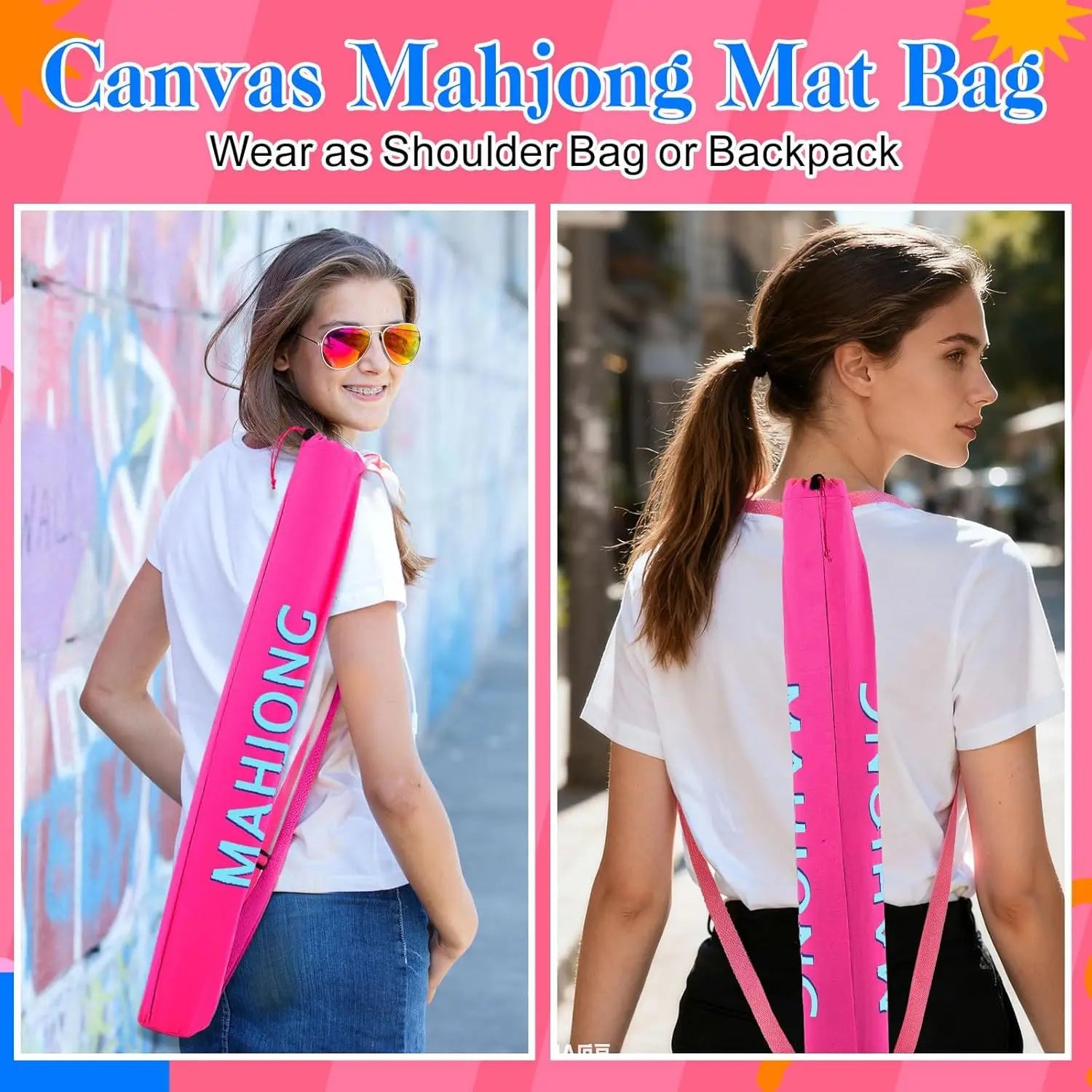 For Cross-border New Mahjong Design Polyester Large Capacity Travel Storage