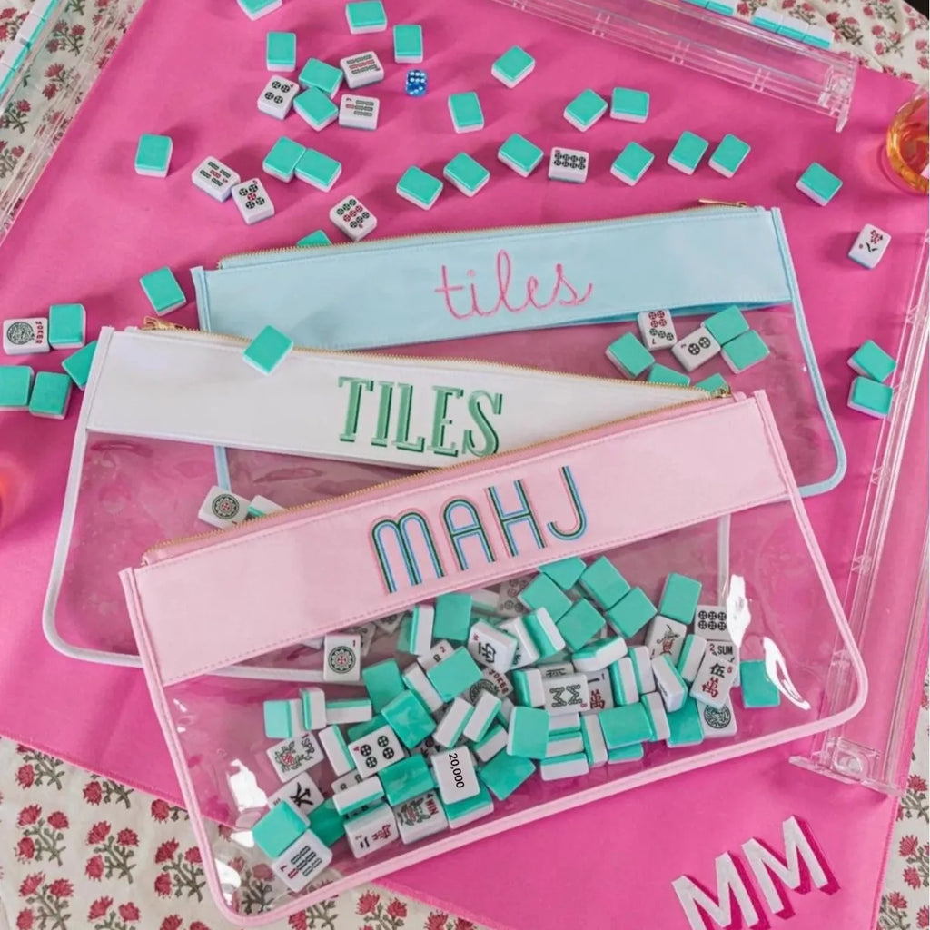 Luxury Cross-border Embroidered Letters Mahjong Tote Bag