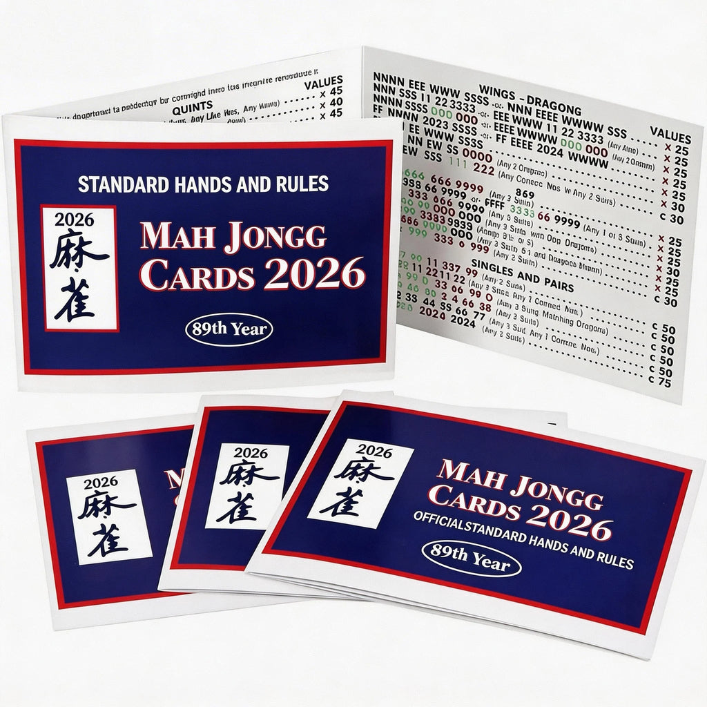 2026 American Mahjong Two-Color Eco-Friendly Cardboard Scorecard Rules Instruction