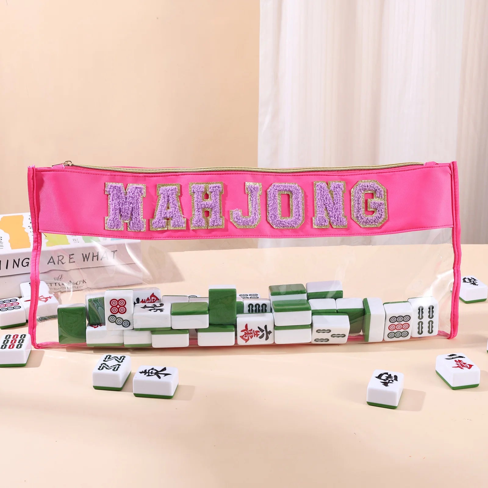 High Quality Cross-border Trend Embroidered Letter Mahjong Bag