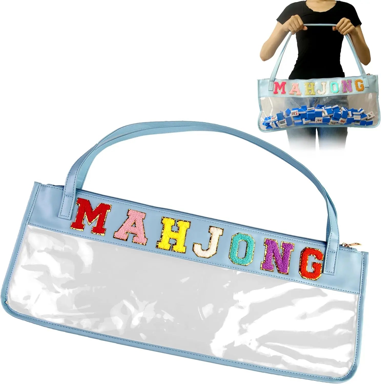 High Quality Cross-border Trend Embroidered Letter Mahjong Bag