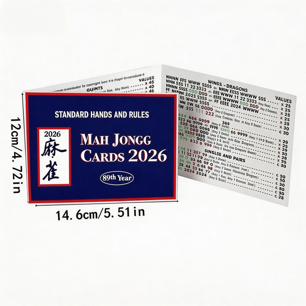 2026 American Mahjong Two-Color Eco-Friendly Cardboard Scorecard Rules Instruction