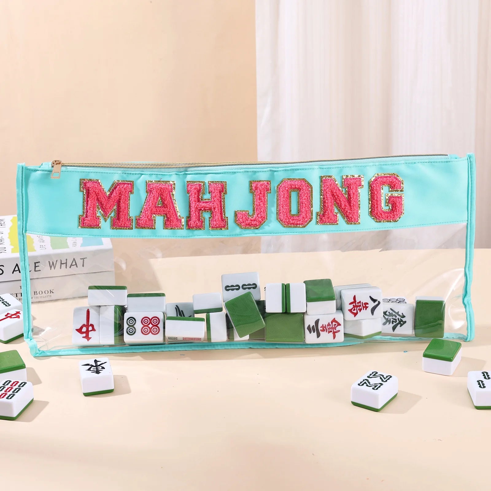 High Quality Cross-border Trend Embroidered Letter Mahjong Bag