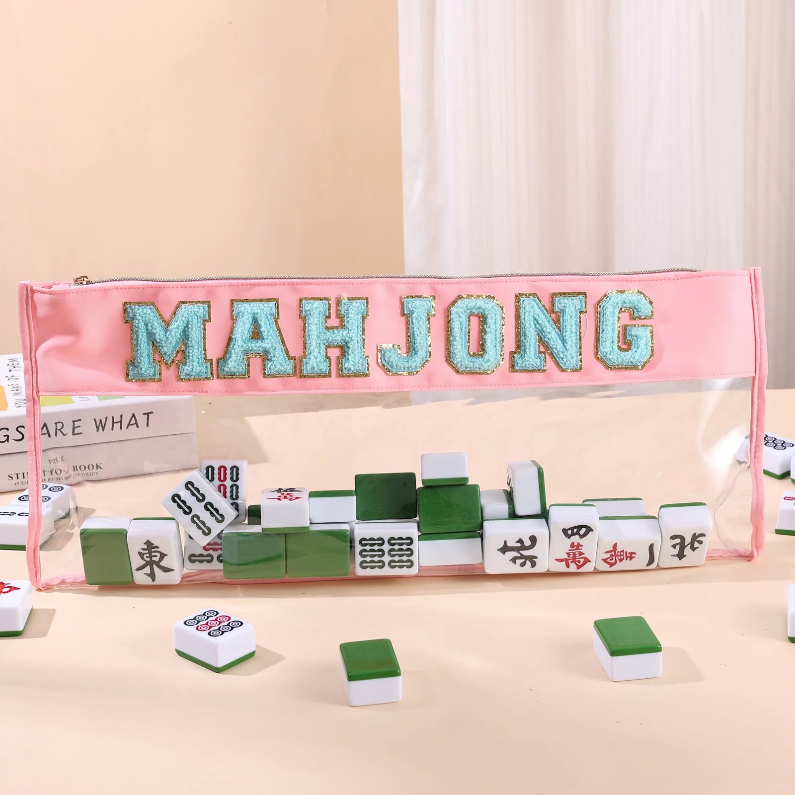 High Quality Cross-border Trend Embroidered Letter Mahjong Bag