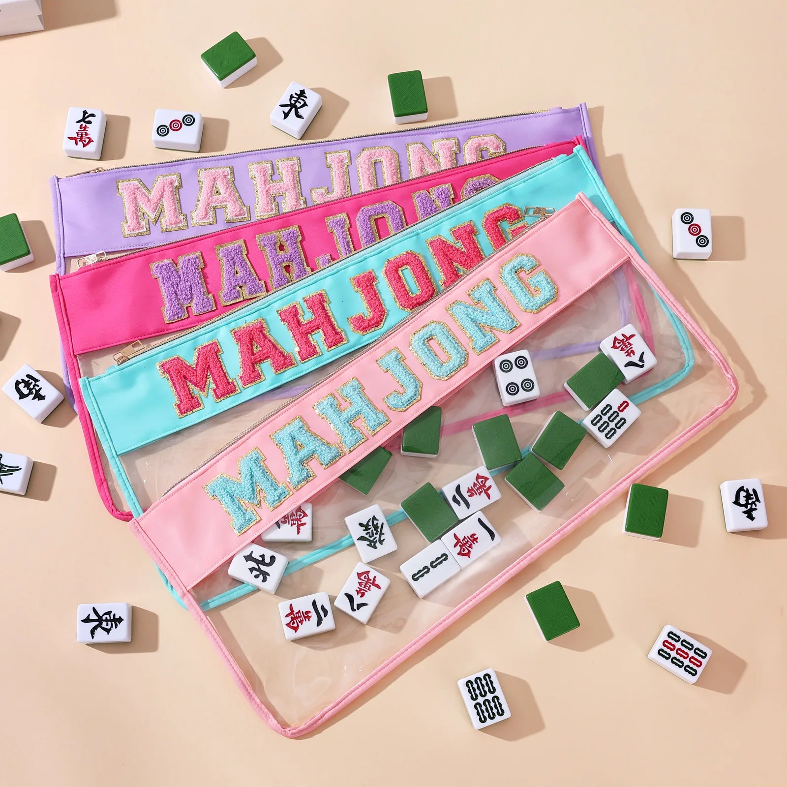 High Quality Cross-border Trend Embroidered Letter Mahjong Bag