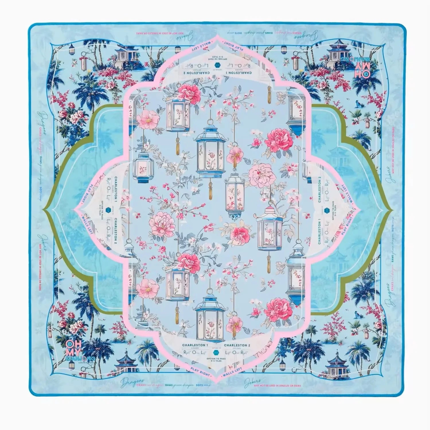 800*800mm Hand-Painted Modern Non-Slip Noise Reduction Polyester Mahjong Mat