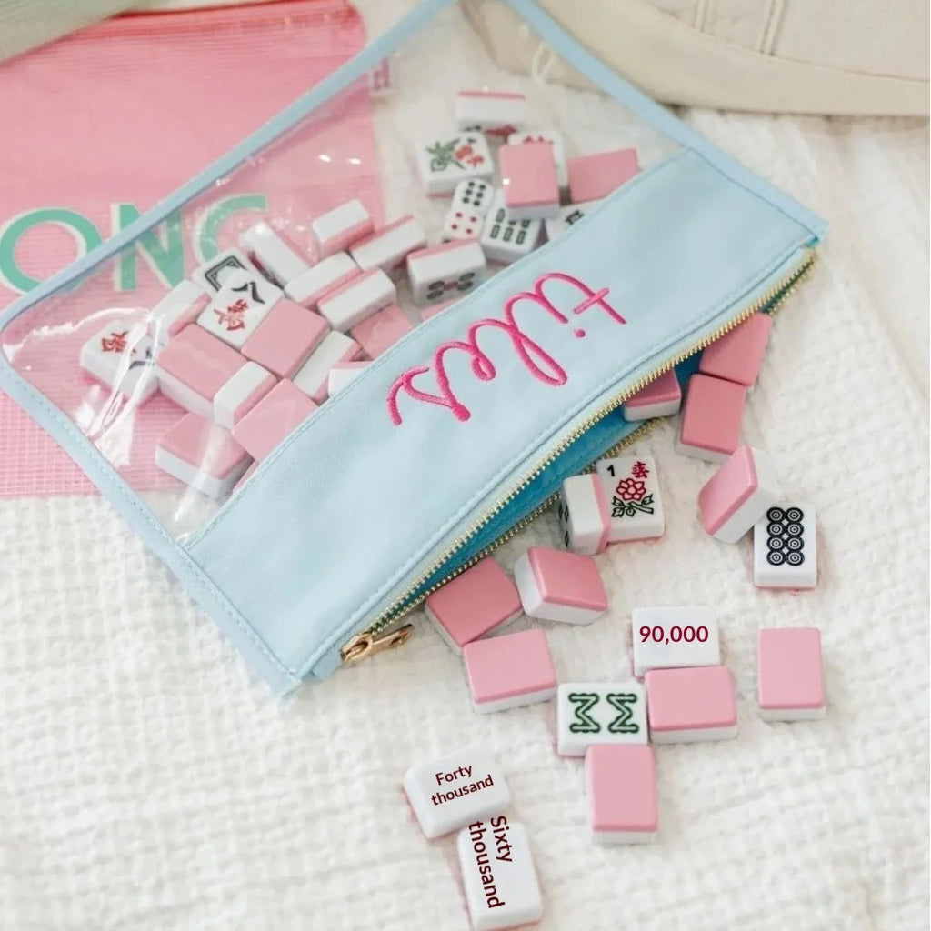 Luxury Cross-border Embroidered Letters Mahjong Tote Bag
