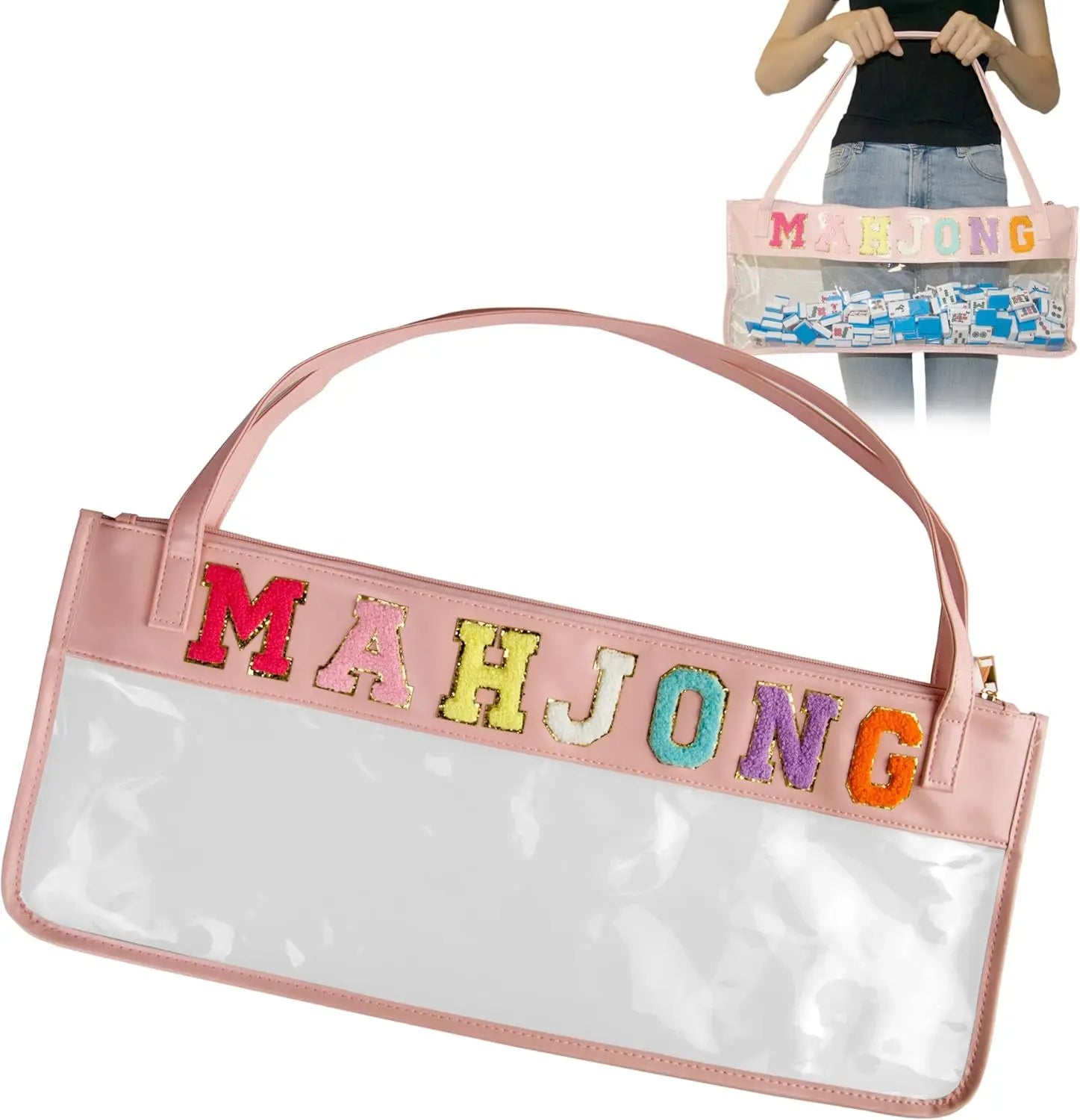High Quality Cross-border Trend Embroidered Letter Mahjong Bag