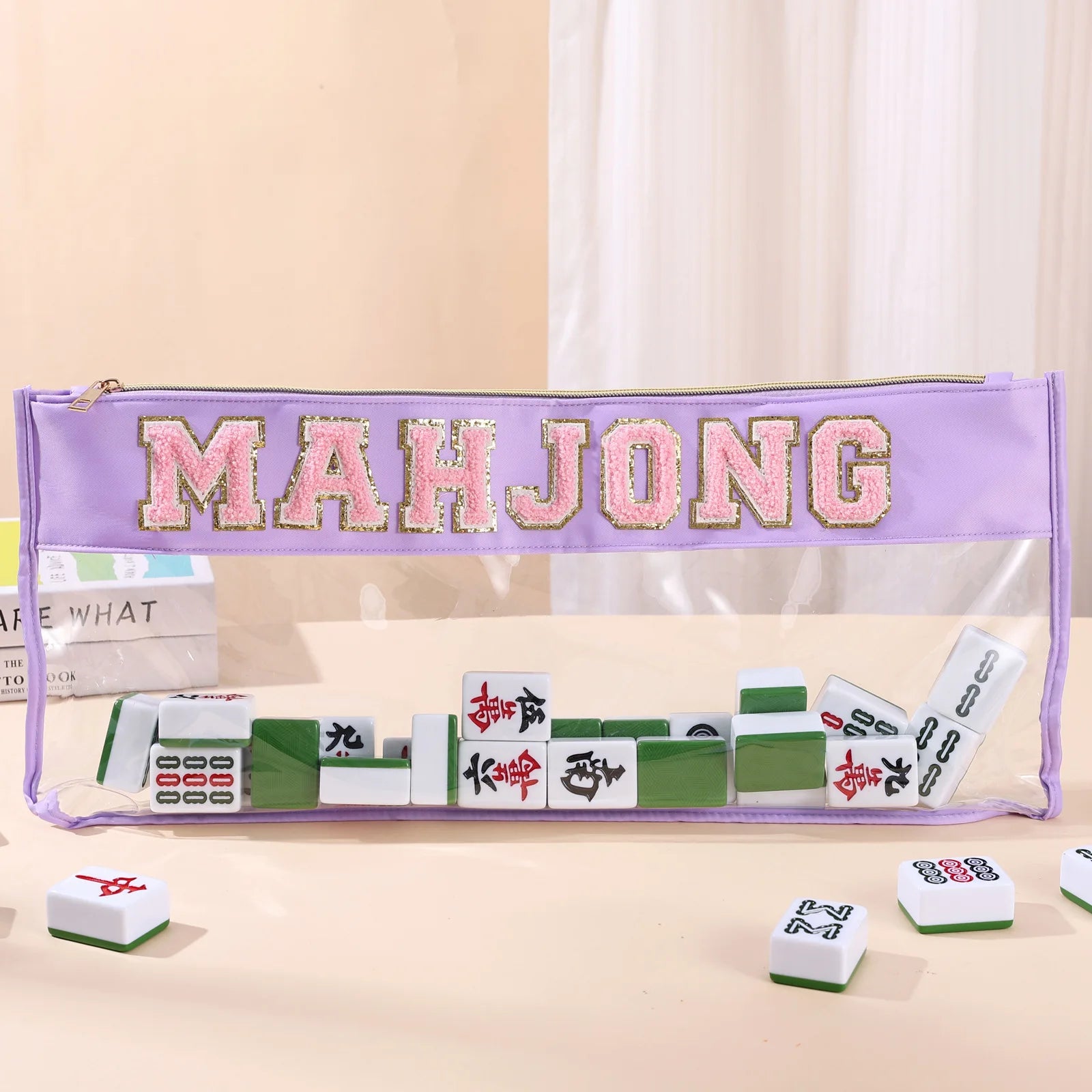 High Quality Cross-border Trend Embroidered Letter Mahjong Bag