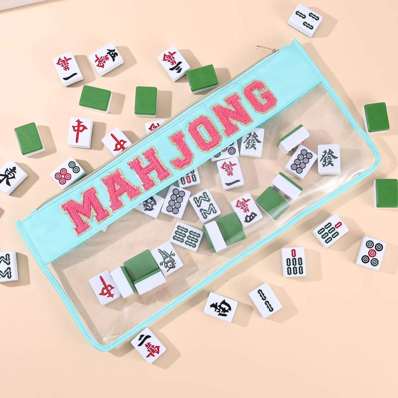 High Quality Cross-border Trend Embroidered Letter Mahjong Bag